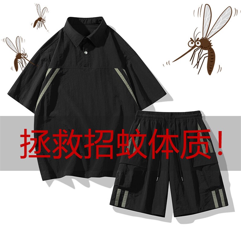 休闲套装2025夏季宽松潮流套头短袖衬衫男大码 A406 TZ3079 特P60图片