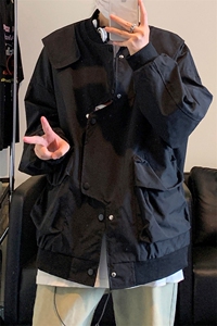 错位门禁飞行员夹克男外套男棒球衣服 XH26-P70图片