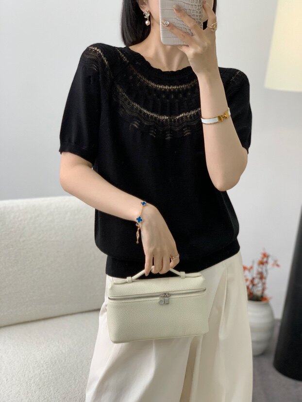 2025夏季新款短袖t恤女宽松百搭时尚洋气减龄体恤衫上衣,女装T恤,唐诺
