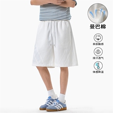特批P30无差价夏季拼接曼巴棉高克重美式复古大码五分裤男DK5849，男装休闲裤，电商A001-1