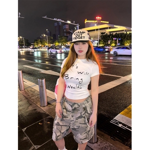 【有货】迷彩工装短裤男美式高街hiphop裤子五分裤GK21LL-特P46图片