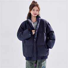 新款冬季羽绒立领PU皮棉服棉袄韩版宽松外套A436-2522-P80，男装棉衣，电商A436