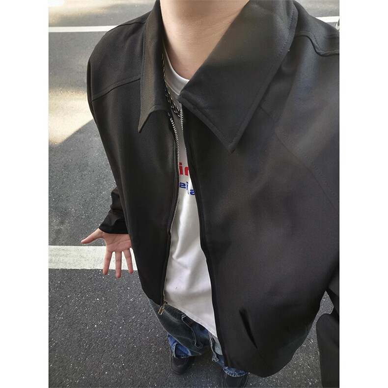 特P80 无差价新款拉链时尚简约夹克外套-HJ5503 男模外景图片