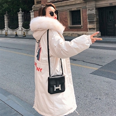 时尚休闲长款羽绒服2020年冬季连帽长袖显瘦潮流气质，女装羽绒服，蝶眷