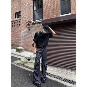 防水硬挺微喇褶皱西裤潮牌新款宽松直筒 大货 310A-4-XK16-特批35图片