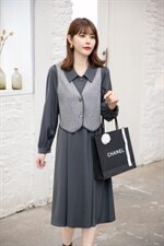 【秋季新款】两件套连衣裙马甲衬衫裙，女装连衣裙，笑思源