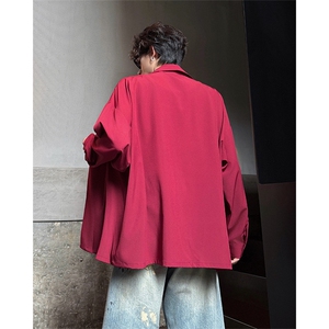 CS1153-特P40  控78 秋季新款垂感佳新中式衬衫宽松衬衣大码男图片