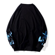 2025秋季新款男士宽松大码休闲印花落肩圆领长袖T恤T212/P40，男装T恤，星座608A