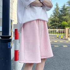 A121-P30格子短裤男大码胖子五分裤男休闲中裤，男装休闲裤，电商A040