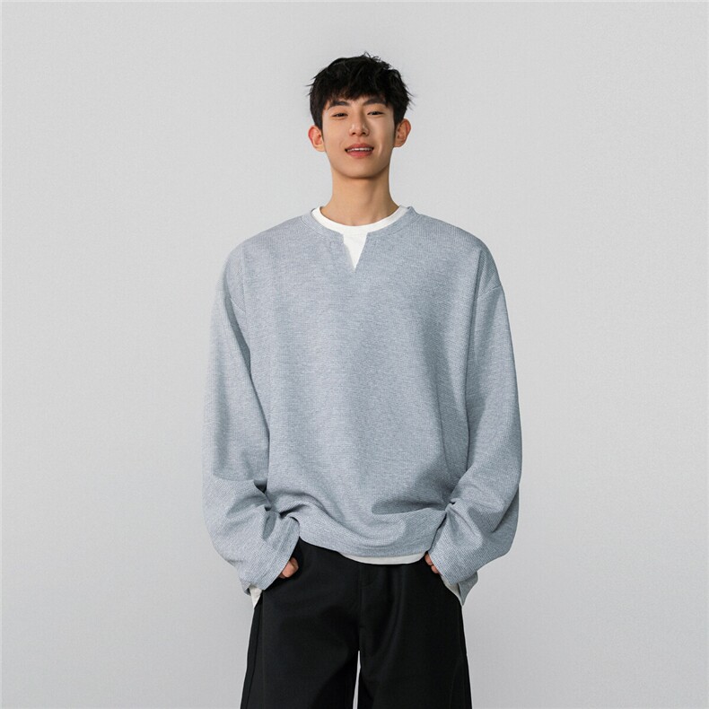 XZ809A/XS16/特P24/控48华夫格家俩件亨利领长T卫衣打底衫,男装卫衣,星座809A(原222-1)
