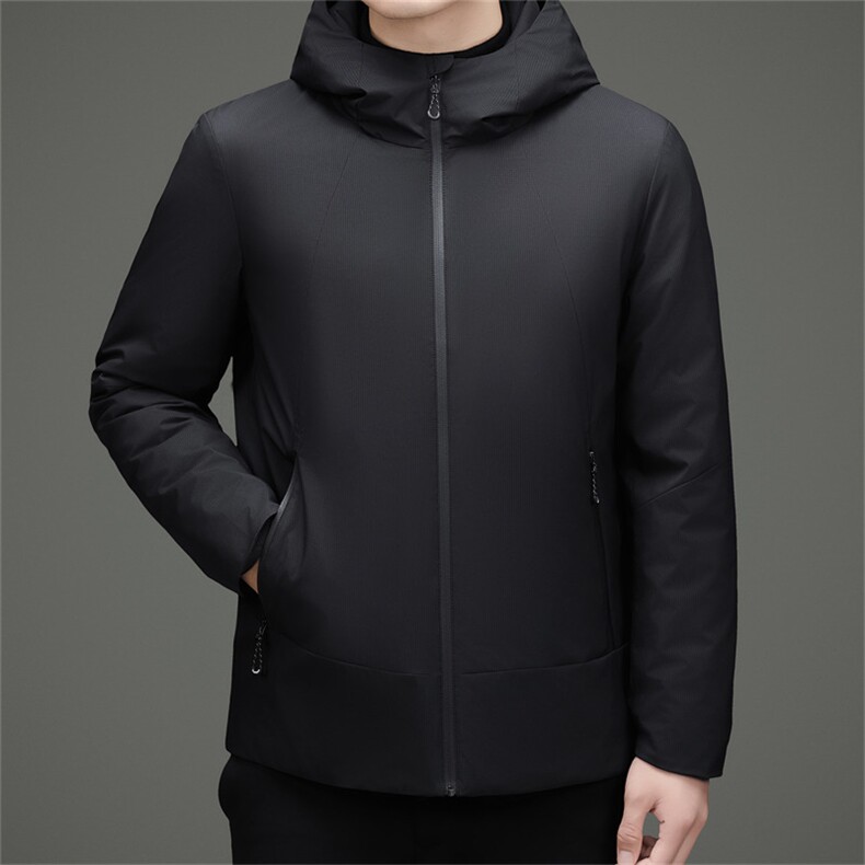 2025冬季新款男连帽轻薄羽绒服90绒子白鹅绒时尚休闲羽绒服外套图片