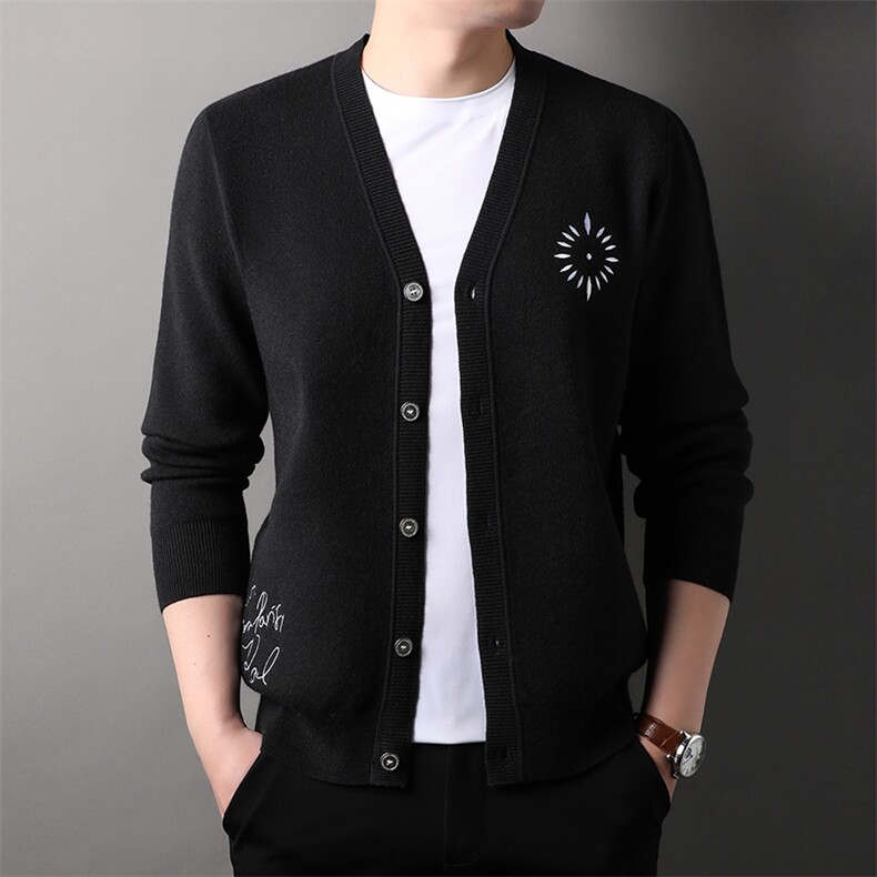 2026春季新款纯色开衫外套中年男士爸爸时尚上衣HPA32351-P115，女装短外套，星座1105-3