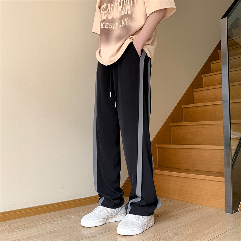 抖音推荐！高品质SC8001-TP60控价88垂坠感冰丝裤男款直筒夏季图片