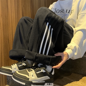 秋冬双面摇粒绒拼接织带绣花休闲裤 XZ604-K117-特P40控78图片