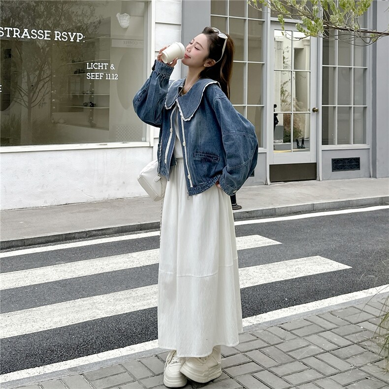 [】春季新款学院风牛仔外套2C057-8202-P160-K258,女装短外套,2C057