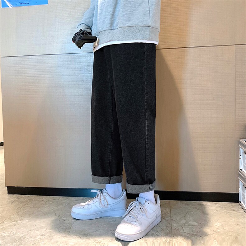 浅色牛仔裤男薄款美式潮牌直筒宽松阔腿痞帅裤子A409-1,男装牛仔裤,电商A409-1
