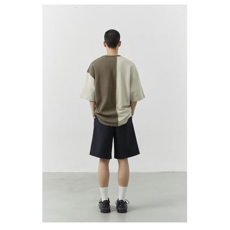 简约新款设计撞色拼接短袖男女夏季针织冰丝T恤上衣服衫潮打底ins,男装针织衫/毛衣,星座506A