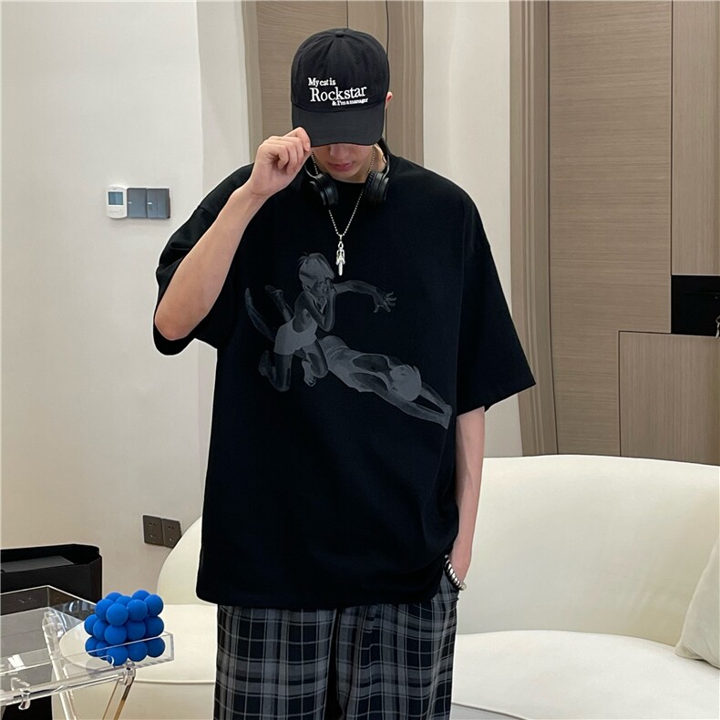 A450-T74-P50控价69 夏季男女同款百搭印花T恤短袖图片