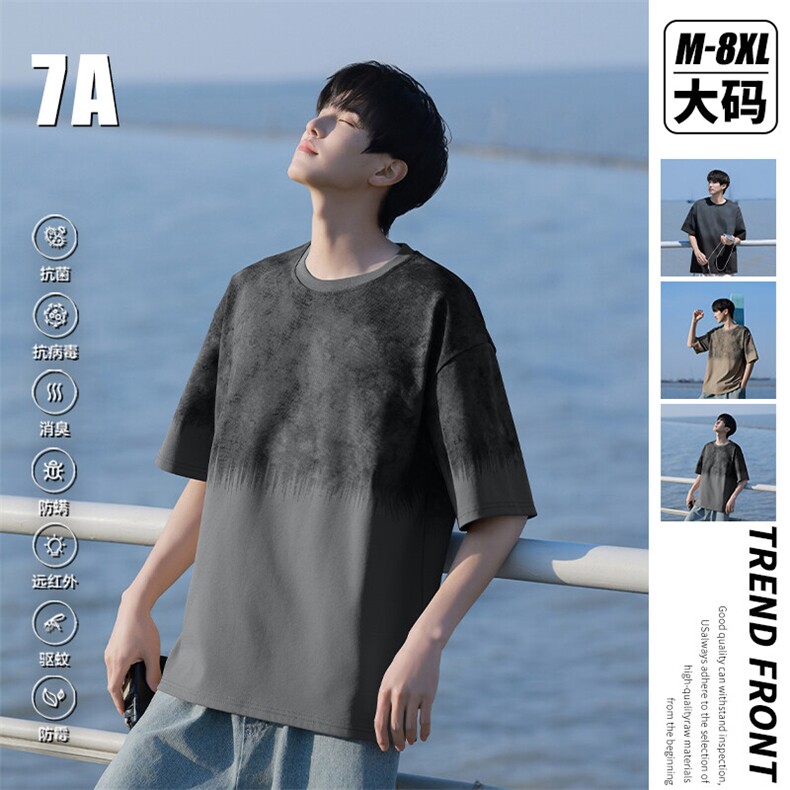 7A抗菌夏季大码潮流时尚动漫印花男士短袖，男装T恤，星座1107-1