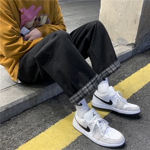 K501-P45 春夏新款格子休闲裤男士大码宽松直筒裤子时尚 控58图片