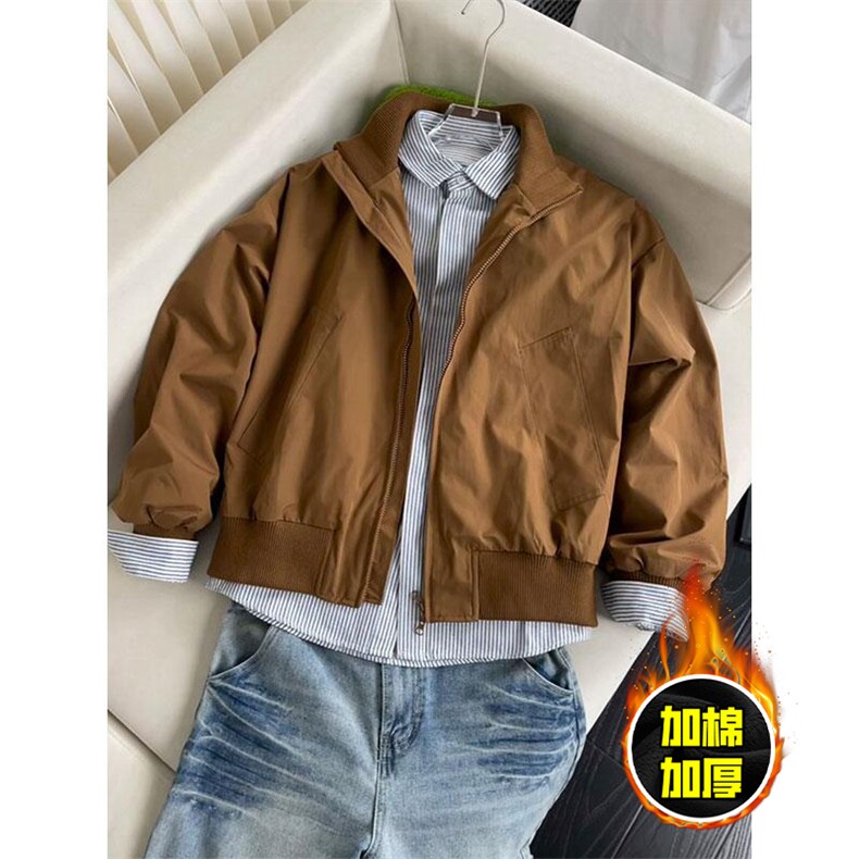 棉衣5W件现货冬季美拉德立领飞行夹克廓形高街棒球服加棉加厚外套，男装夹克，电商A486