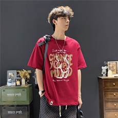 现货502-2-FT082-P38控58美式卡通印花短袖男2025新款夏季，男装T恤，星座502-2（原1014A）