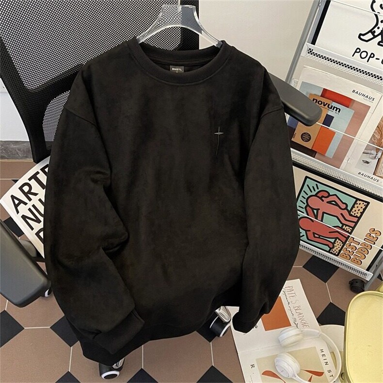 鹿皮绒春季长袖T恤男韩版潮流高街字母2025新款ins卫衣ST506-P50,男装T恤,星座412-3