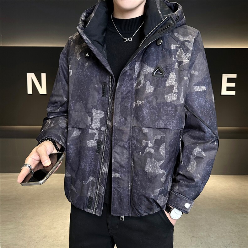 标90男休闲立领羽绒服图案迷彩外套上衣A329-YR2569-P295,男装羽绒服,电商A329