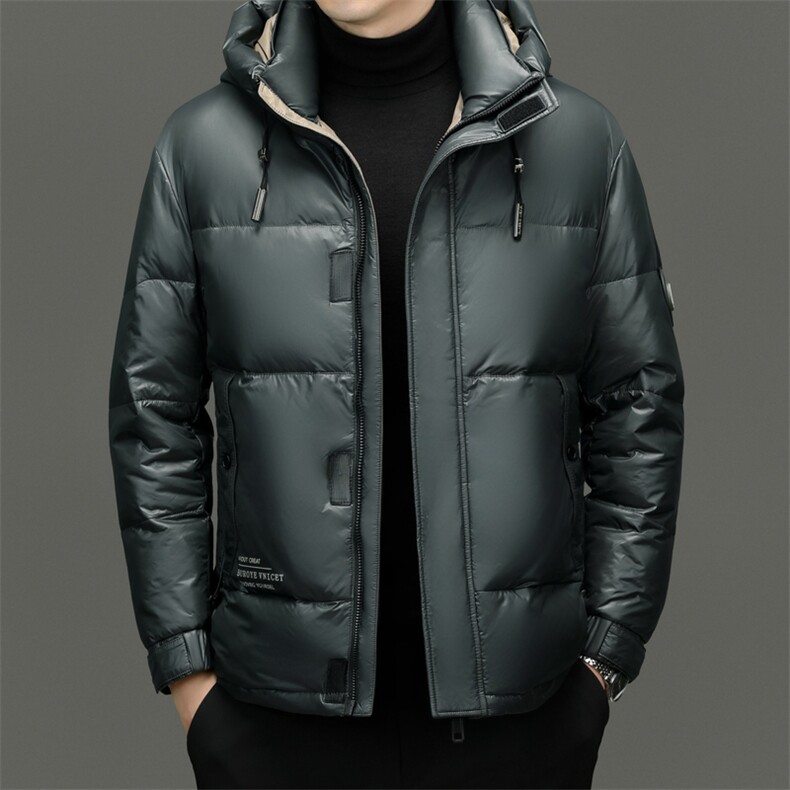 冬装新款标白鸭绒连帽加厚保暖户外羽绒服休闲品质男外套,男装羽绒服,钱塘6003（原4033）