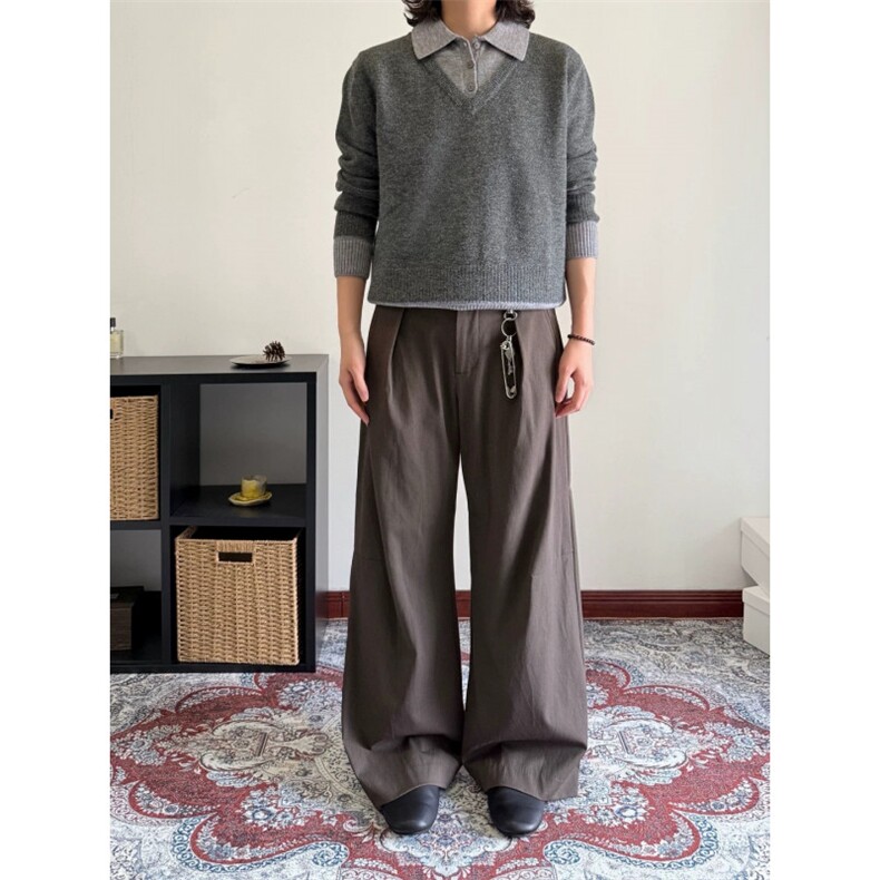 1506-1/MA4001高品质/P59假两件衬衫领毛衣新款慵懒风撞色翻领男,男装针织衫/毛衣,星座1506-1