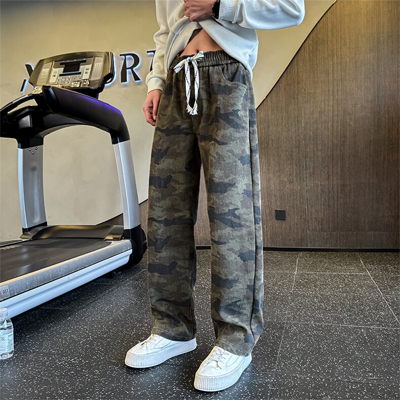 2026春季新款迷彩休闲牛仔裤男士直筒裤弯刀裤901N46P58加绒P68，男装牛仔裤，星座901