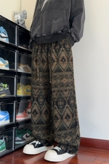秋季时尚复古提花毛呢民族风大码直筒休闲裤男K5685-特P50控98，男装民族服装，电商A001