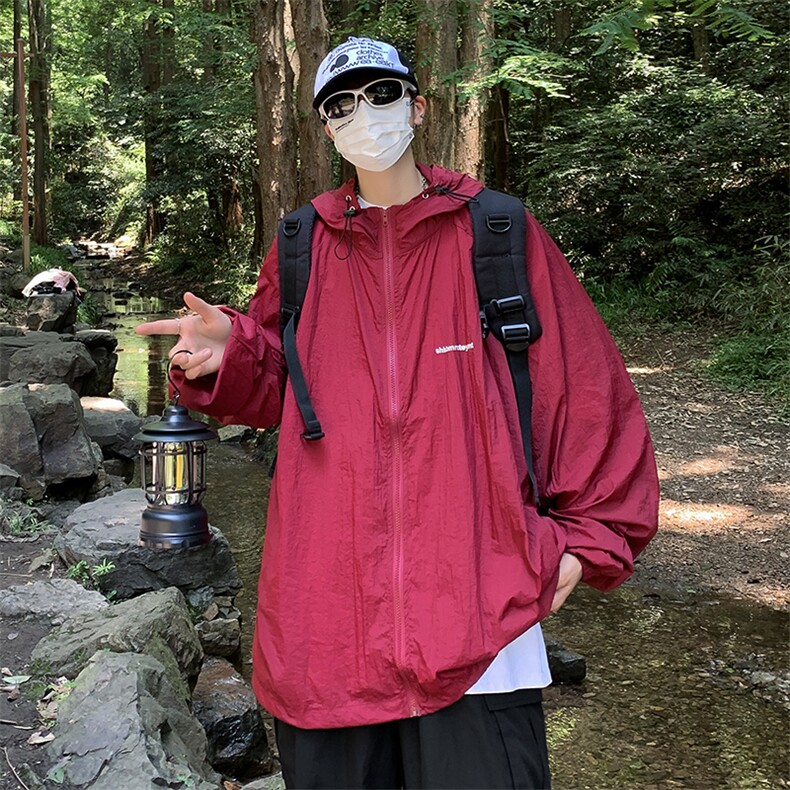 休闲轻薄透气防晒衣男女夏季连帽速干户外宽松外套F0825-P40,男装夹克,星座308B-1