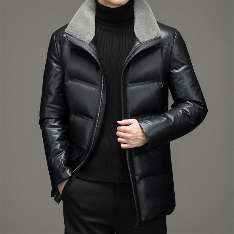 2023新款冬季商务休闲上衣中年爸爸装加厚保暖白鸭绒羽绒服外套,男装羽绒服,电商B212（原钱塘6029）
