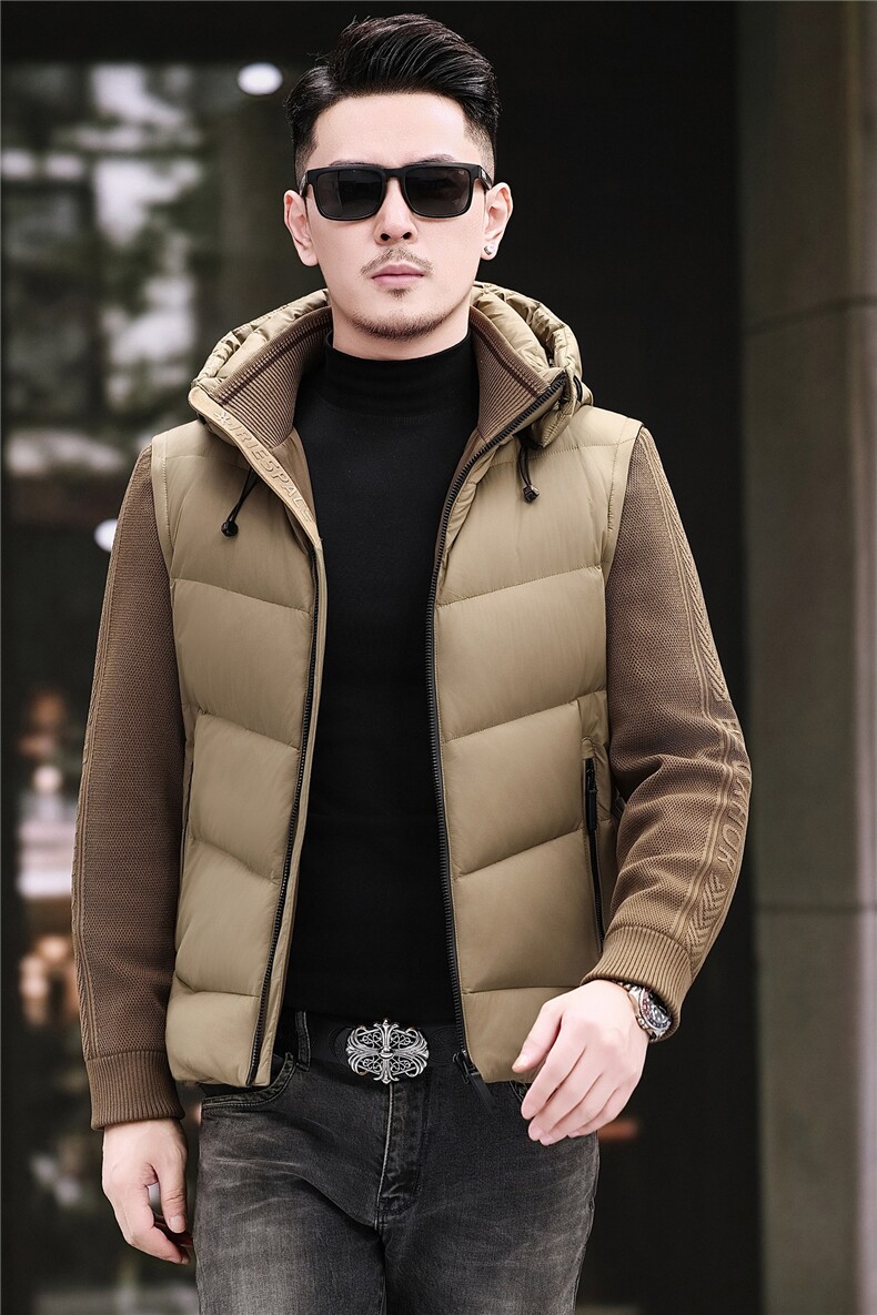 主推新款冬季短款90绒子白鸭绒羽绒服外套中年男装加厚羽绒服夹克,男装夹克,钱塘723