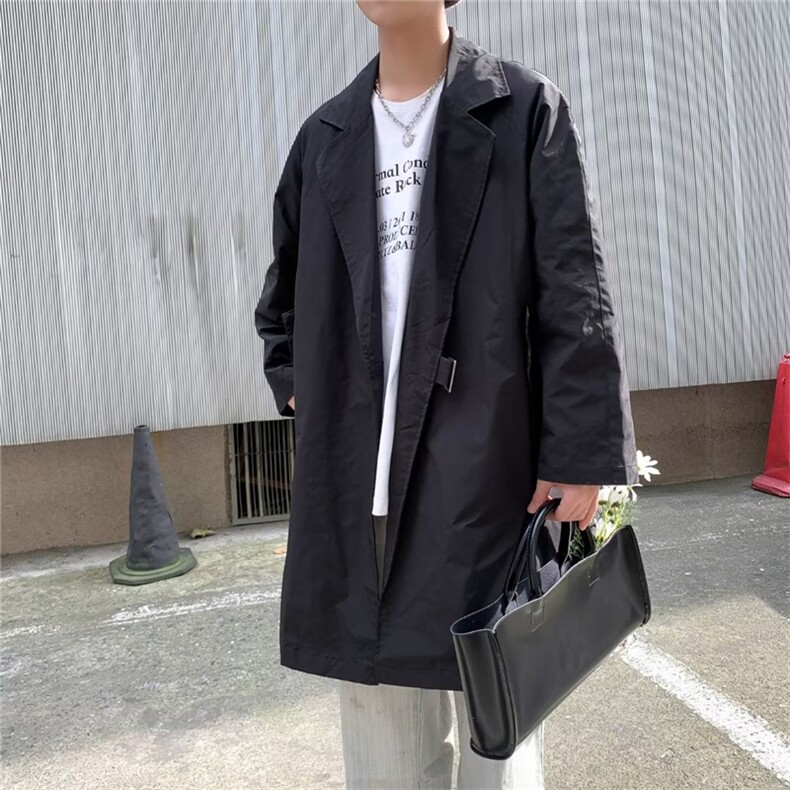 秋季韩版风衣港风大衣男士2022新款宽松上衣服外套男W3714-P55，男装风衣，星座512-2