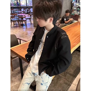 撞色棒球服外套女春秋2025年新款韩版休闲百搭复古夹克 J8035图片