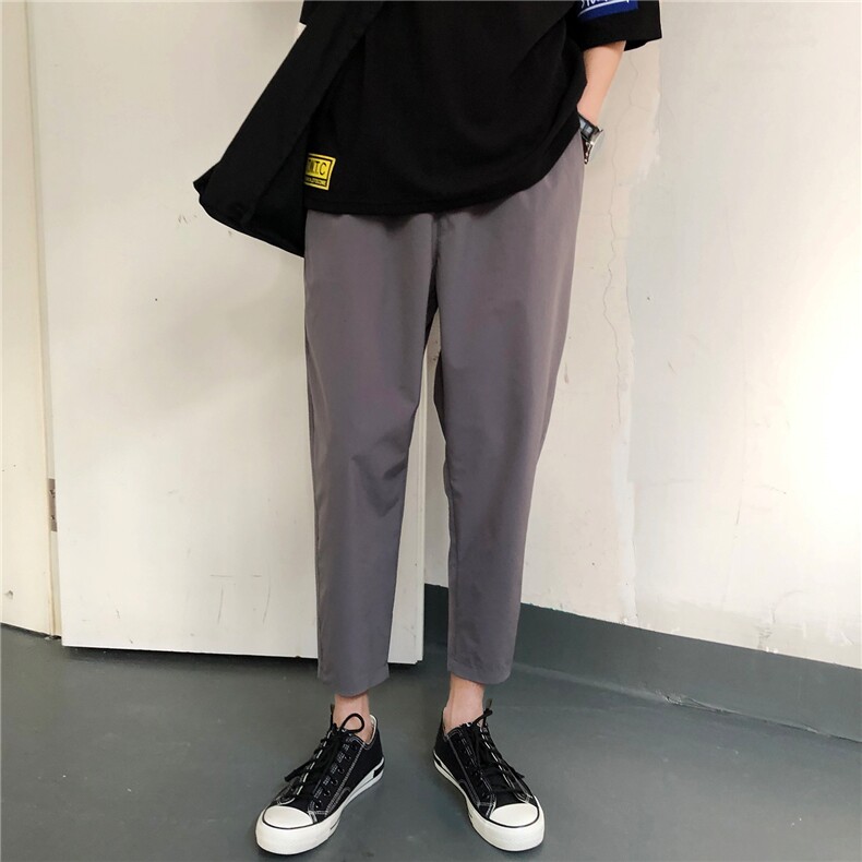 2025新/秋港风男士休闲裤9分长裤宽松店主风裤子哈伦裤薄8325/P45,男装休闲裤,电商B381-2