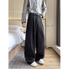 2026春夏新款老钱风高级感新面料垂感宽松微弯刀休闲裤6611-特P35，男装休闲裤，电商C305A