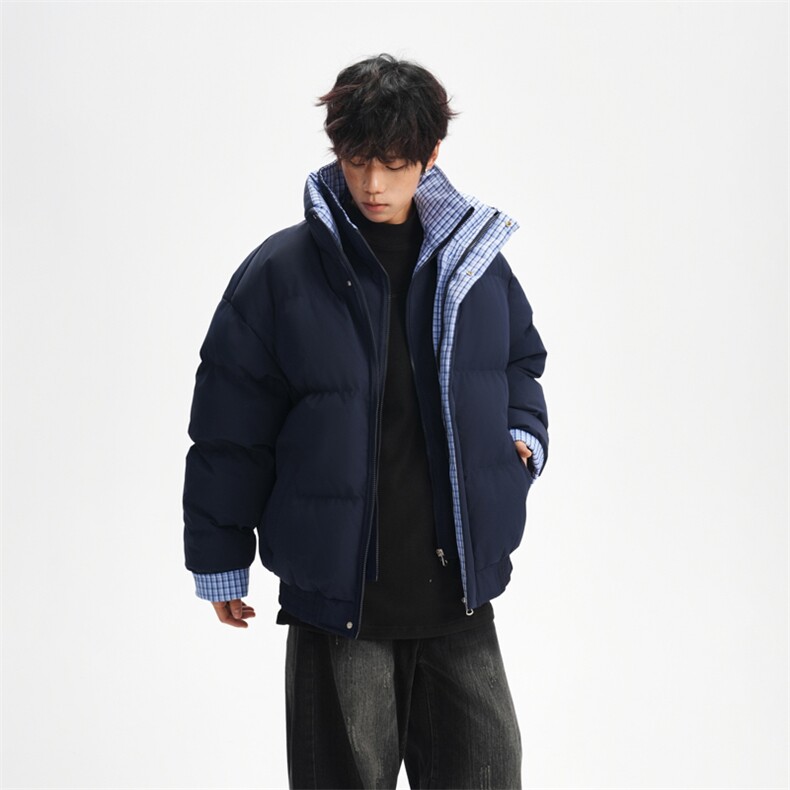 冬季新品得物美式潮流高品质格子加绒加厚棉衣外套棉服MY5566-P88,男装棉衣,星座610B-1