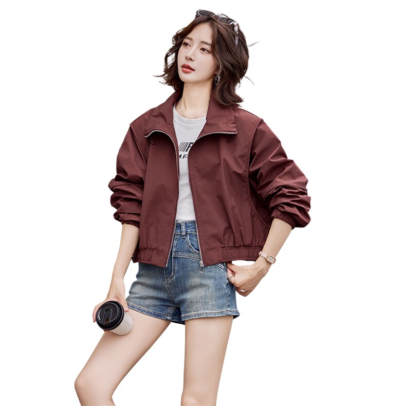 红外套女短款风衣2025新款时尚休闲百搭棒球服派克夹克上衣,女装派克服,依万里
