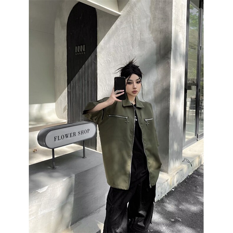 美式复古金属拉链工装风夹克外套女潮DC112P45,男装夹克,星座1116-2