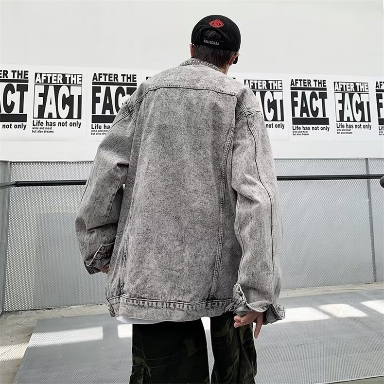 欧美高街水洗扎染牛仔外套男女ins秋冬帅气宽松复古夹克WJ032-P68,男装工装外套,星座1008-1