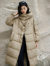 现货现货现货24冬季新款90白鸭绒长款直筒型羽绒服，女装羽绒服，阳光伊恋