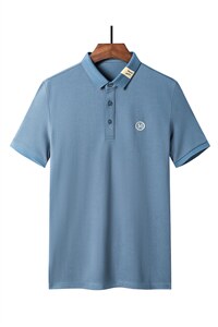 夏季新款男士翻领短袖t恤中年有领男装上衣服休闲POLO衫图片