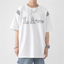 新款夏季设计潮流男装时尚百搭圆领男士字母印花T恤ZDY3408-P48，男装T恤，星座717