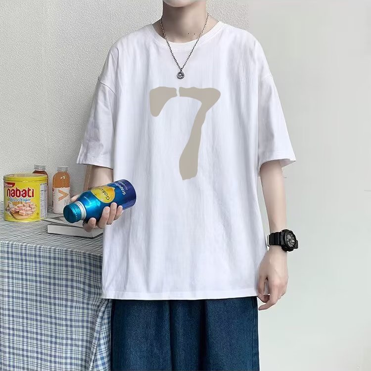 五分袖潮潮流城市风貌圆领男印花T恤标准时尚潮牌夏季青春流行图片