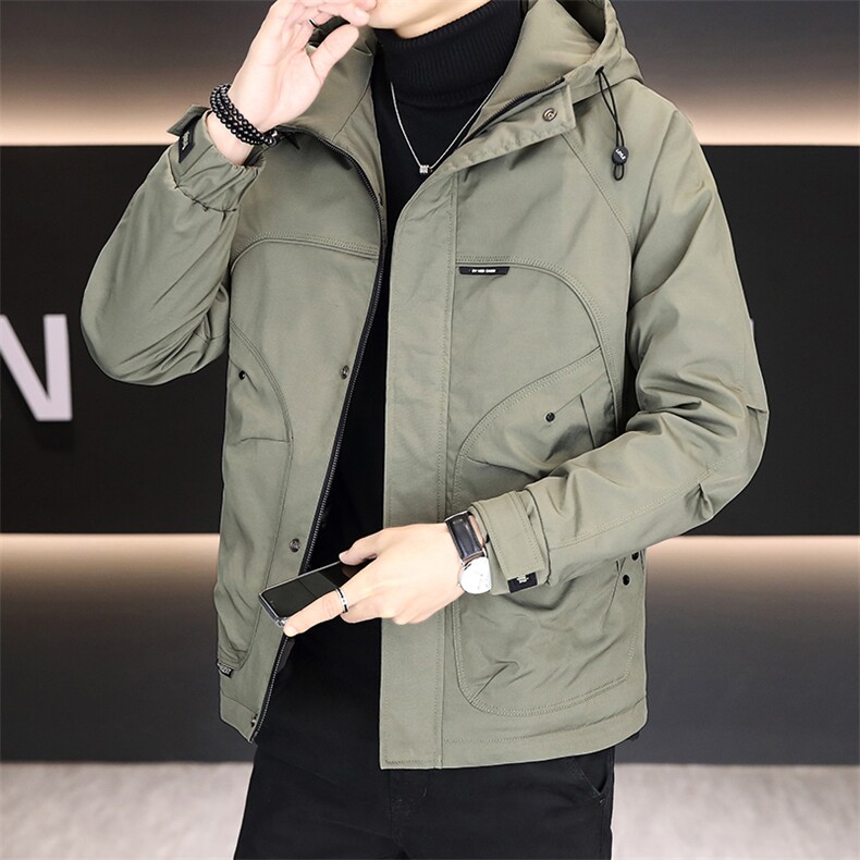 加棉加厚外套男士休闲连帽夹克潮流时尚男棉衣NM7932-P110图片