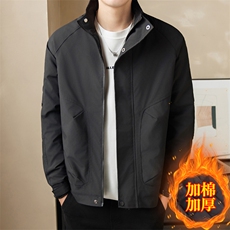 加棉加厚店主风夹克外套男休闲时尚立领男士夹克-P85常规P67L-5XL，男装夹克，星座310B-3