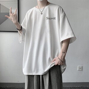 HT73098-P22 华夫格t恤男短袖男大码五分袖 大皂风图片